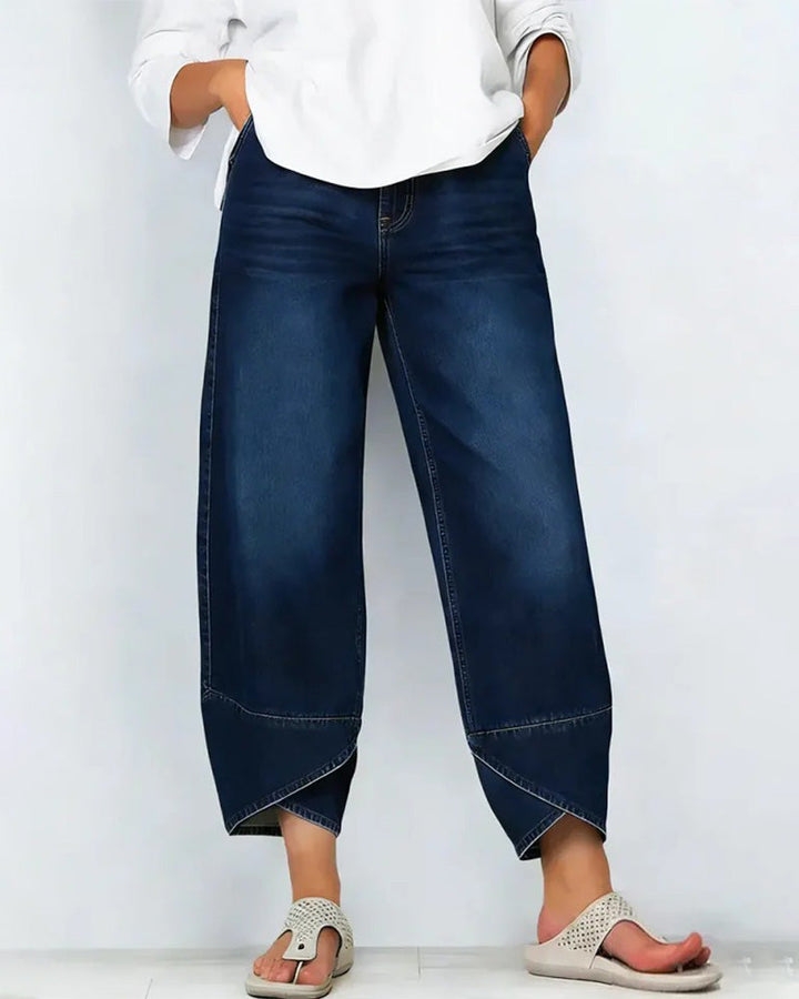 Casual Denim Patchwork Pants