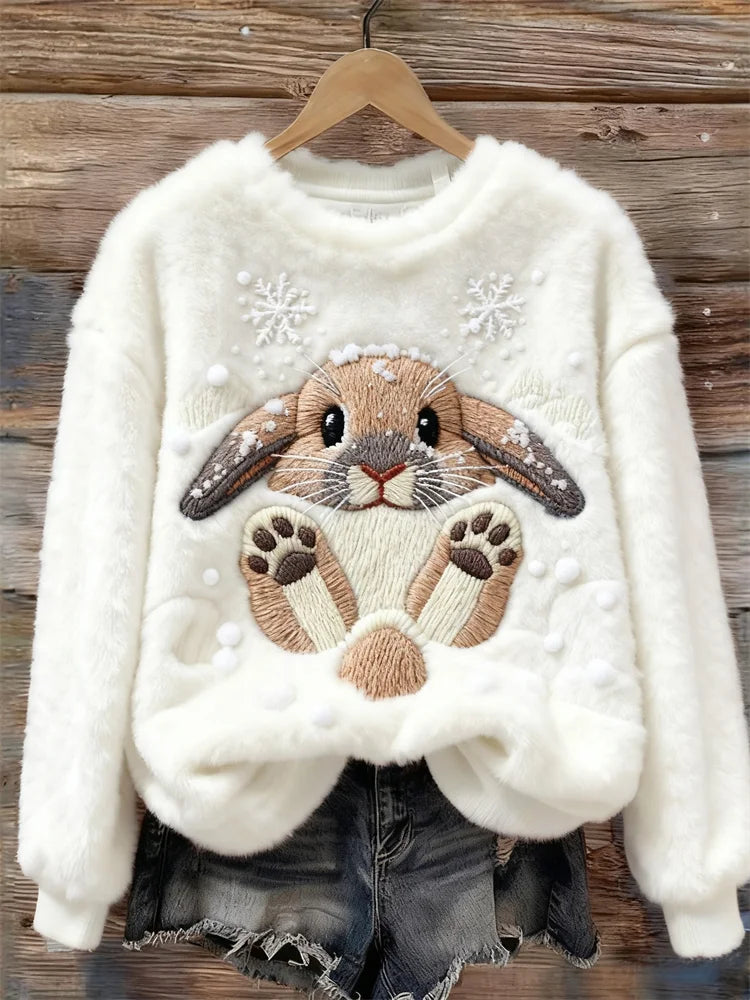 Elise | Winter Bunny Plush Sweater