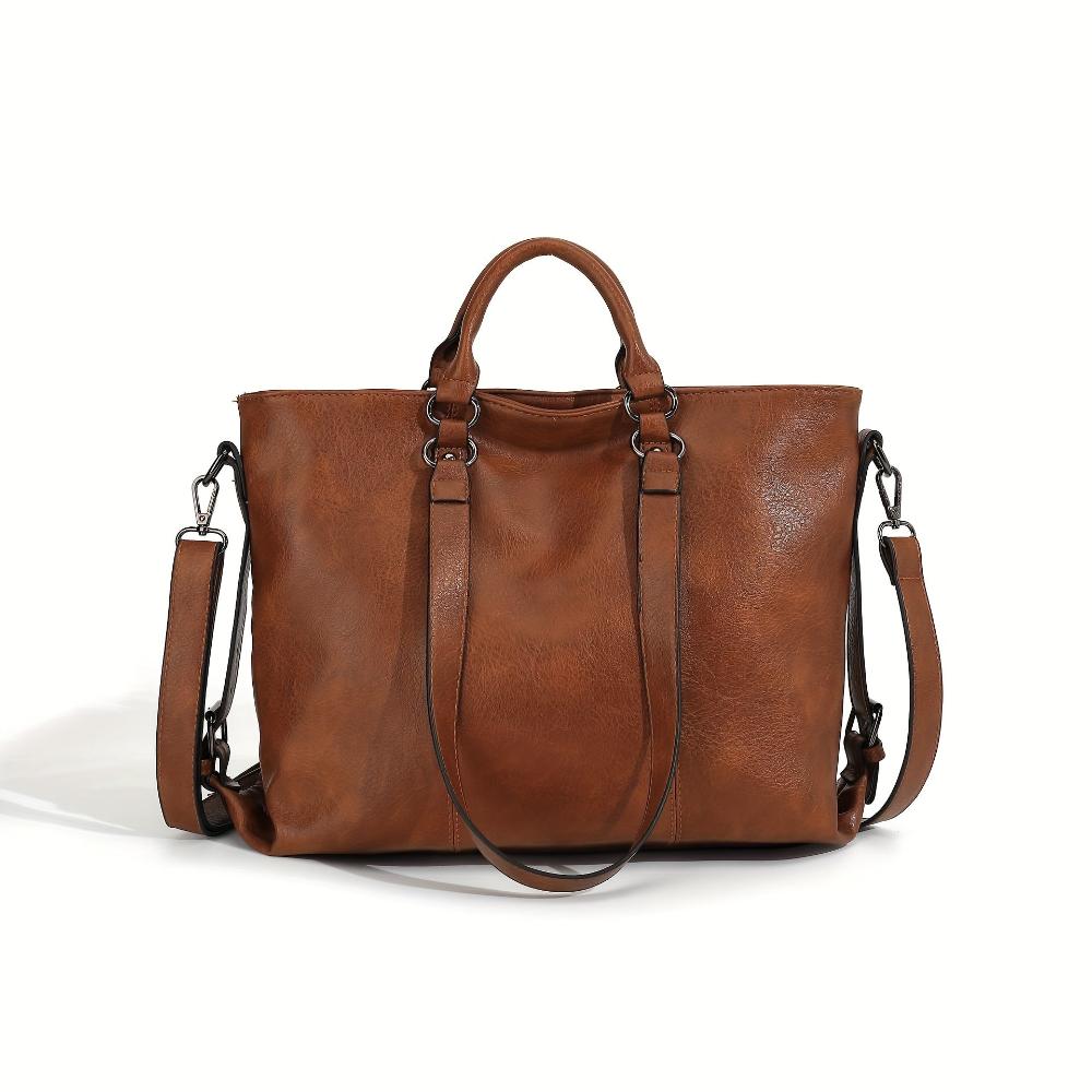 Faux Leather Shopper Tote