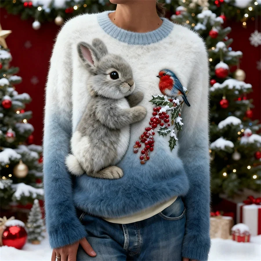 Holly | Winter Bunny and Robin Sweater