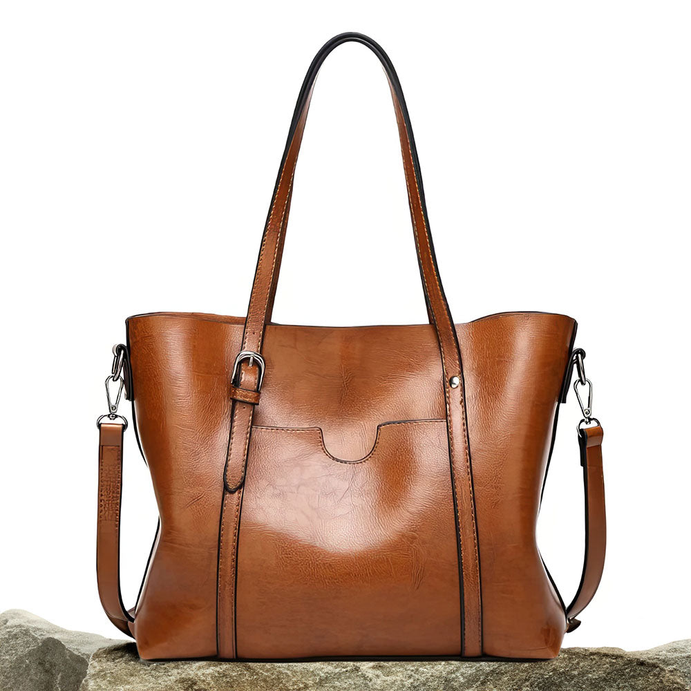 Vegan Leather Convertible Tote Crossbody Bag