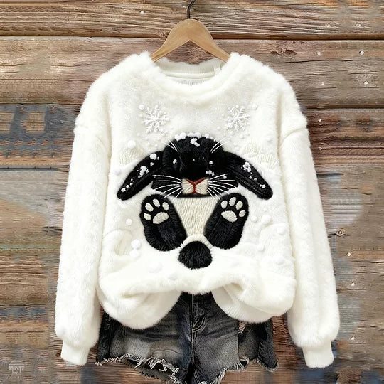 Elise | Winter Bunny Plush Sweater