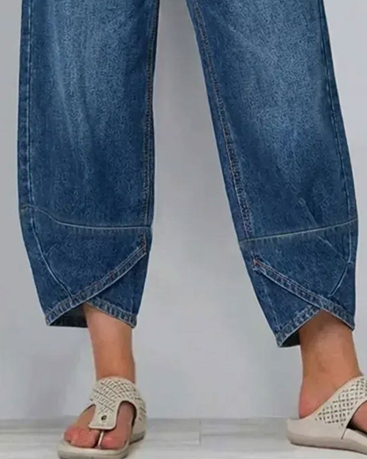 Casual Denim Patchwork Pants