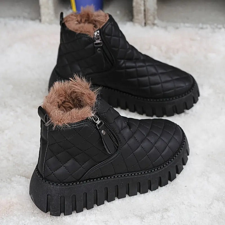 Riviana - Women's leather winter boots with orthopedic support