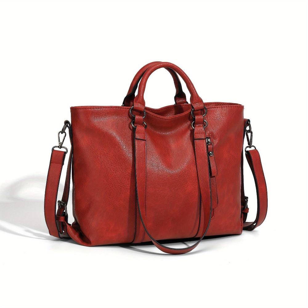 Faux Leather Shopper Tote