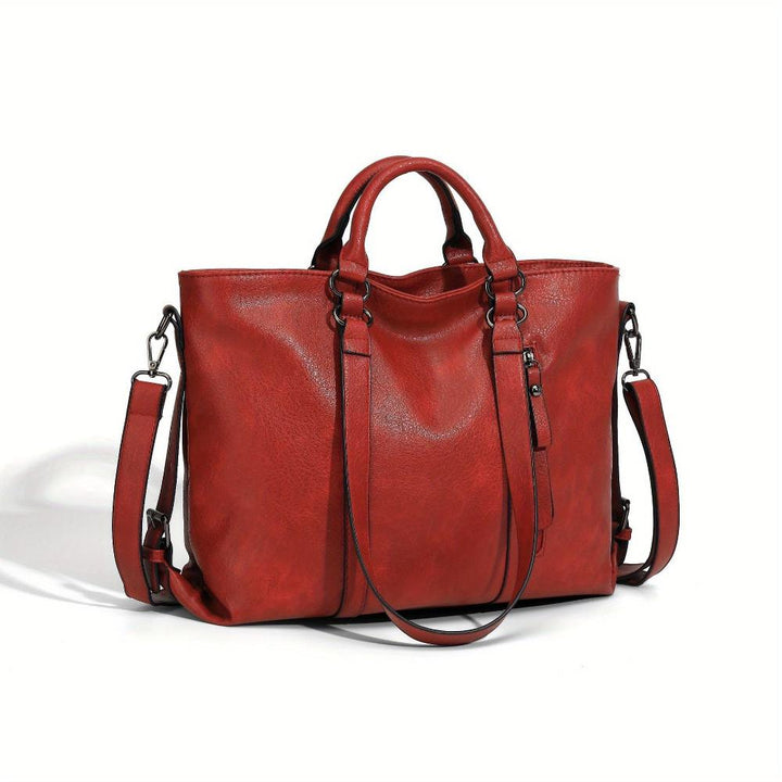 Faux Leather Shopper Tote