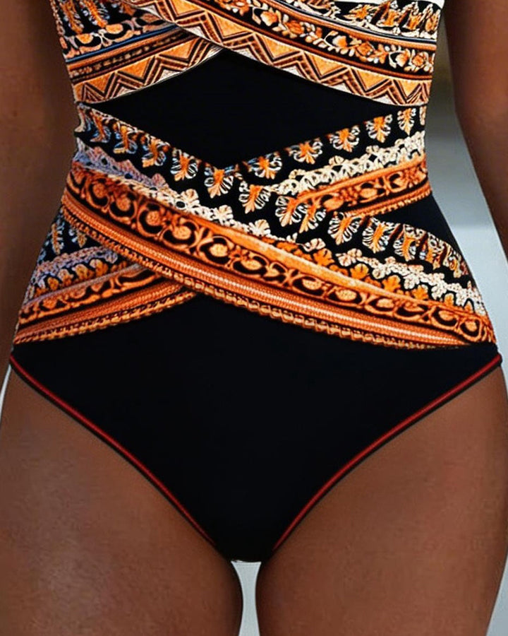One-Piece Printed Tankini