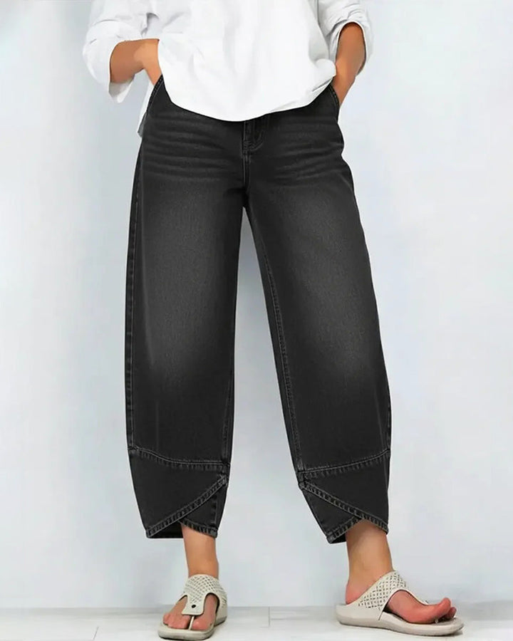 Casual Denim Patchwork Pants