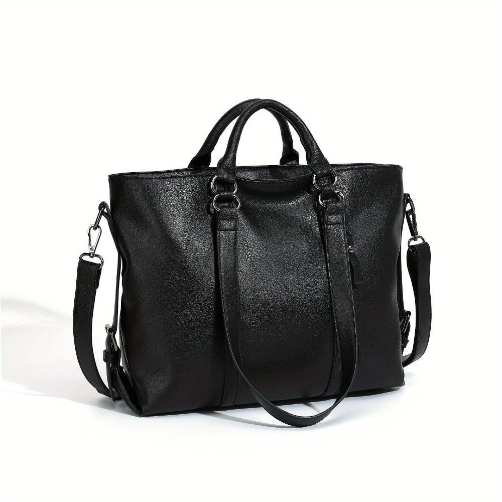 Faux Leather Shopper Tote