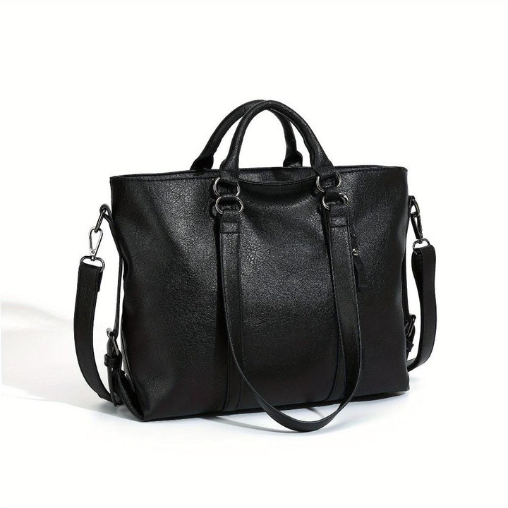 Faux Leather Shopper Tote