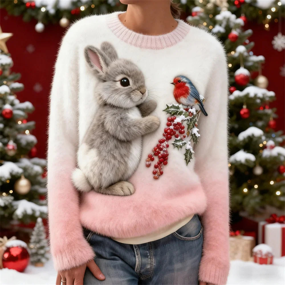 Holly | Winter Bunny and Robin Sweater