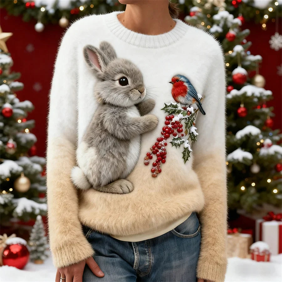 Holly | Winter Bunny and Robin Sweater