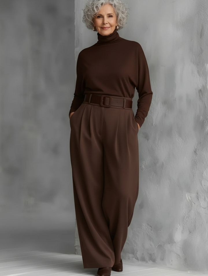 Evarisse™ | High Neck Belted Wide Leg Jumpsuit