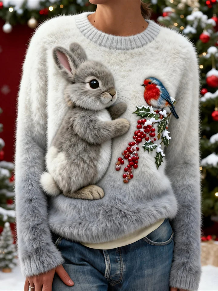 Holly | Winter Bunny and Robin Sweater