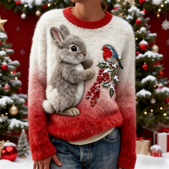 Holly | Winter Bunny and Robin Sweater