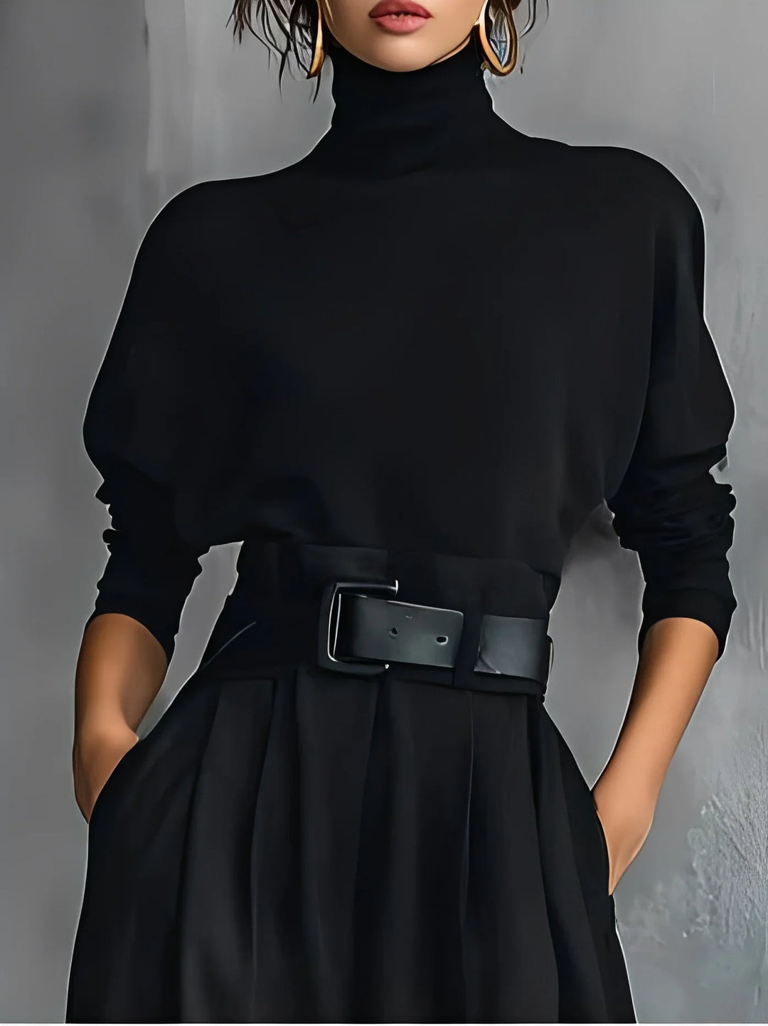 Evarisse™ | High Neck Belted Wide Leg Jumpsuit