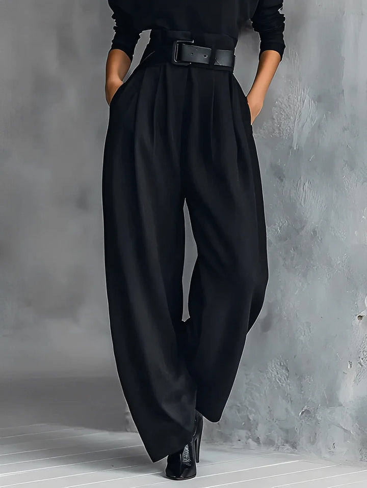 Evarisse™ | High Neck Belted Wide Leg Jumpsuit