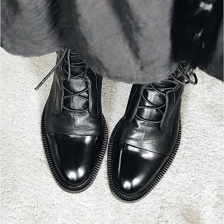 Mireille - Women's British Style Patent Leather Boots
