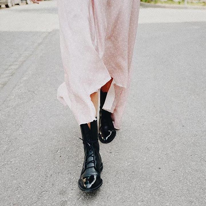 Mireille - Women's British Style Patent Leather Boots