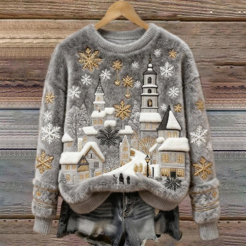 Ellen™ | Winter Village Fluffy Christmas Sweater