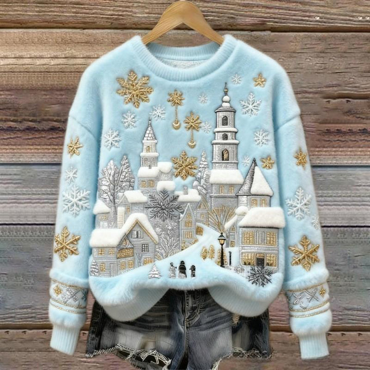 Ellen™ | Winter Village Fluffy Christmas Sweater