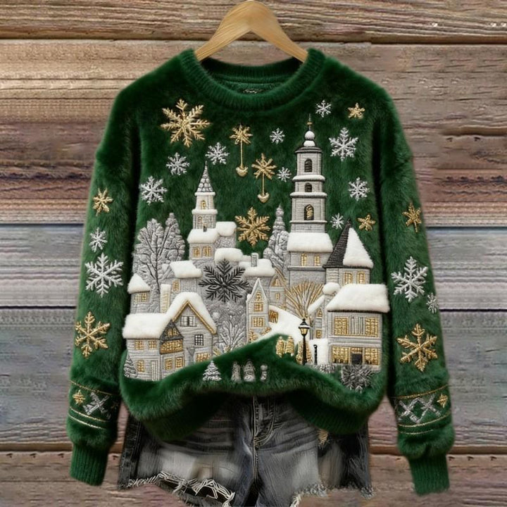 Ellen™ | Winter Village Fluffy Christmas Sweater