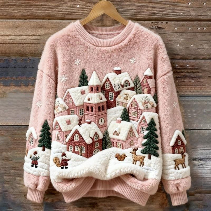 Ellen™ | Winter Village Fluffy Christmas Sweater