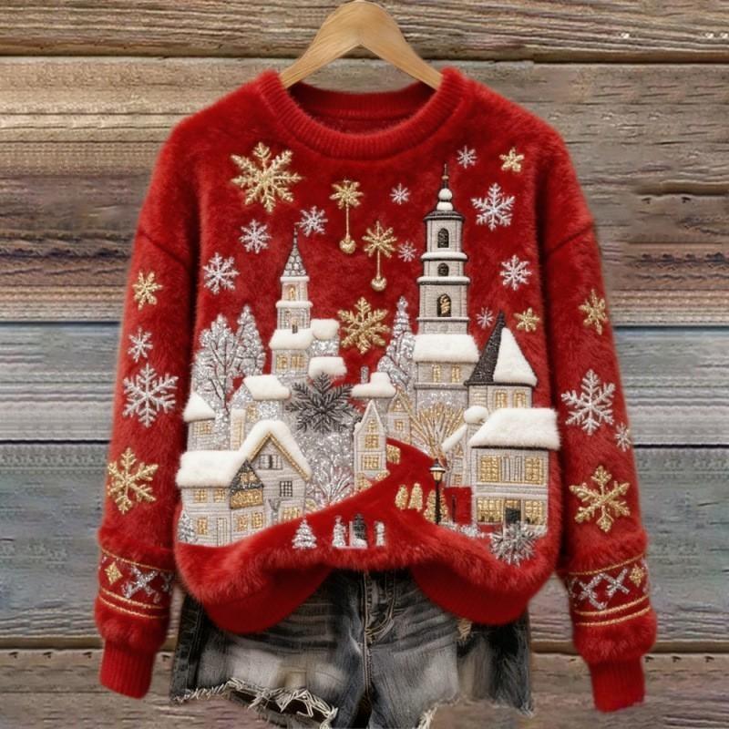 Ellen™ | Winter Village Fluffy Christmas Sweater