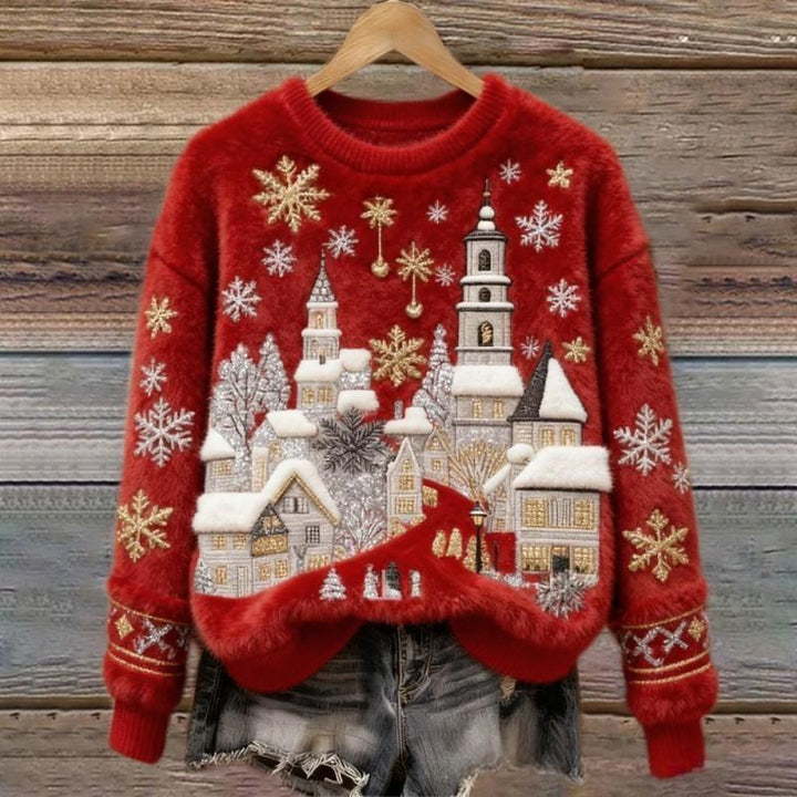 Ellen™ | Winter Village Fluffy Christmas Sweater