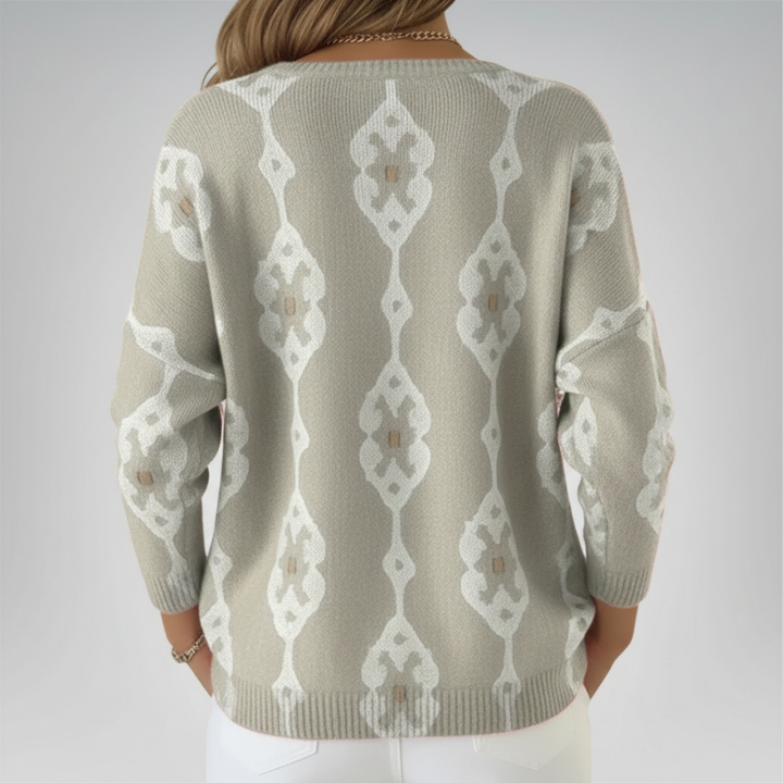 Keira - Vintage Abstract Buttoned Sweater