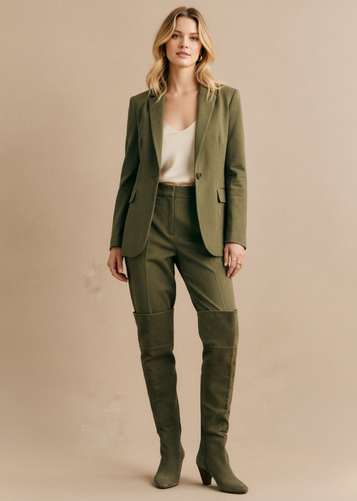 Corinne™ | Knee-High Suede Heeled Boots