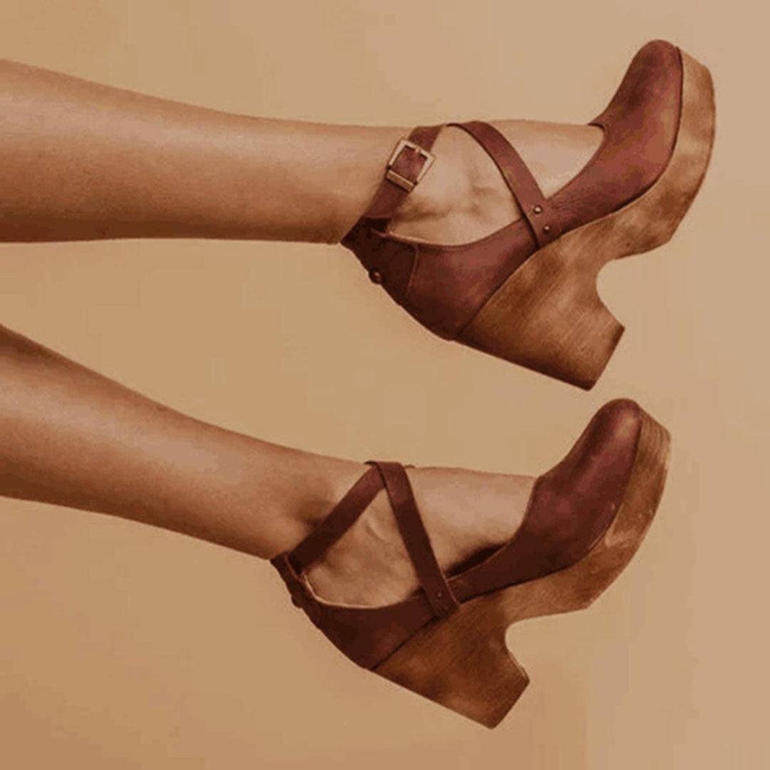 Ruby | Women’s Vintage Style Cross Strap Heels