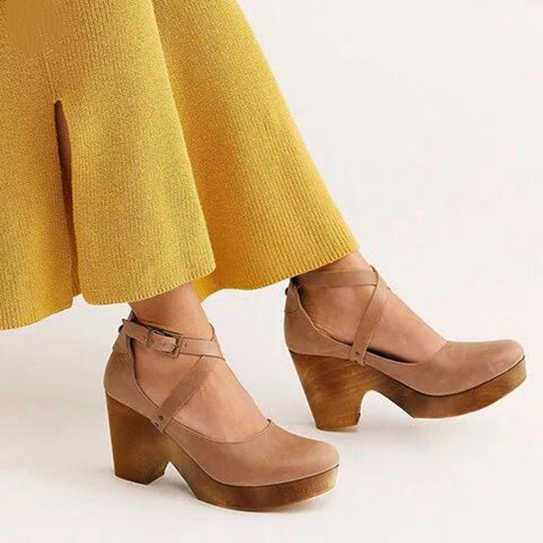 Ruby | Women’s Vintage Style Cross Strap Heels
