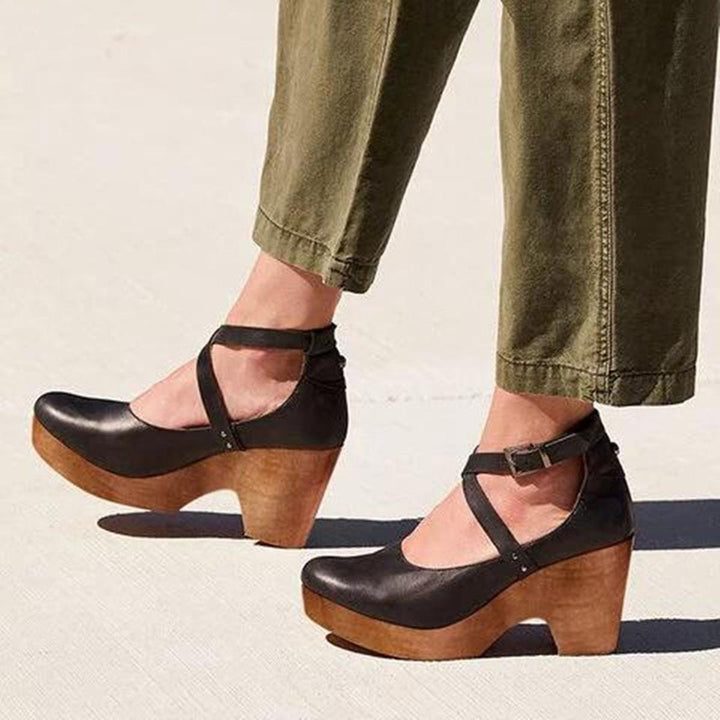 Ruby | Women’s Vintage Style Cross Strap Heels
