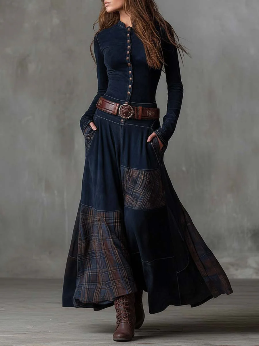 Azucena | Maxi Suede Dress with Belt