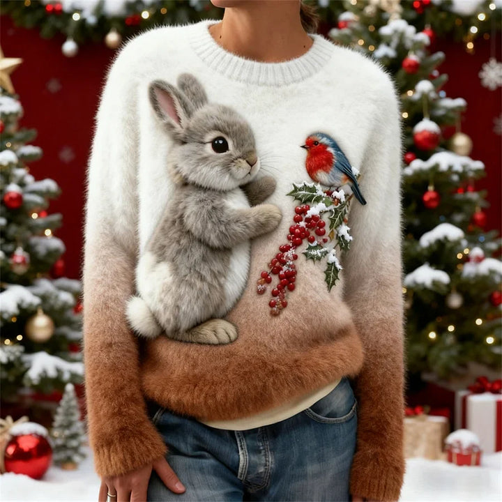 Holly | Winter Bunny and Robin Sweater