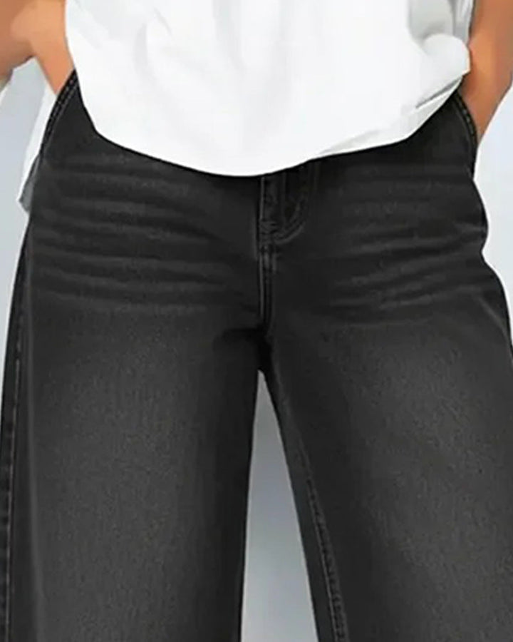 Casual Denim Patchwork Pants