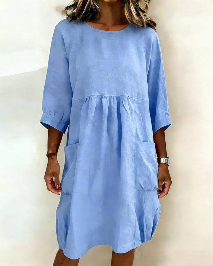 Dress Three Quarter Sleeve Loose