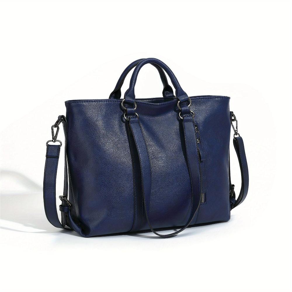 Faux Leather Shopper Tote