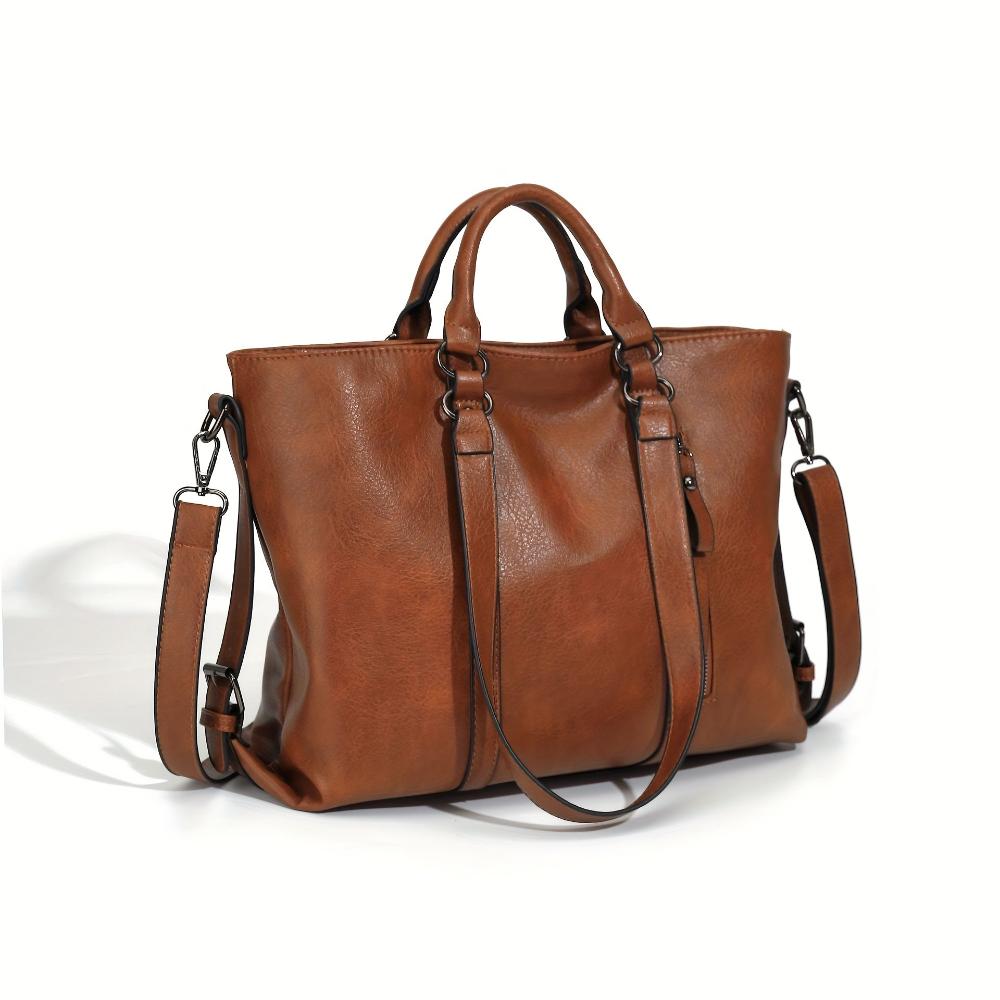 Faux Leather Shopper Tote