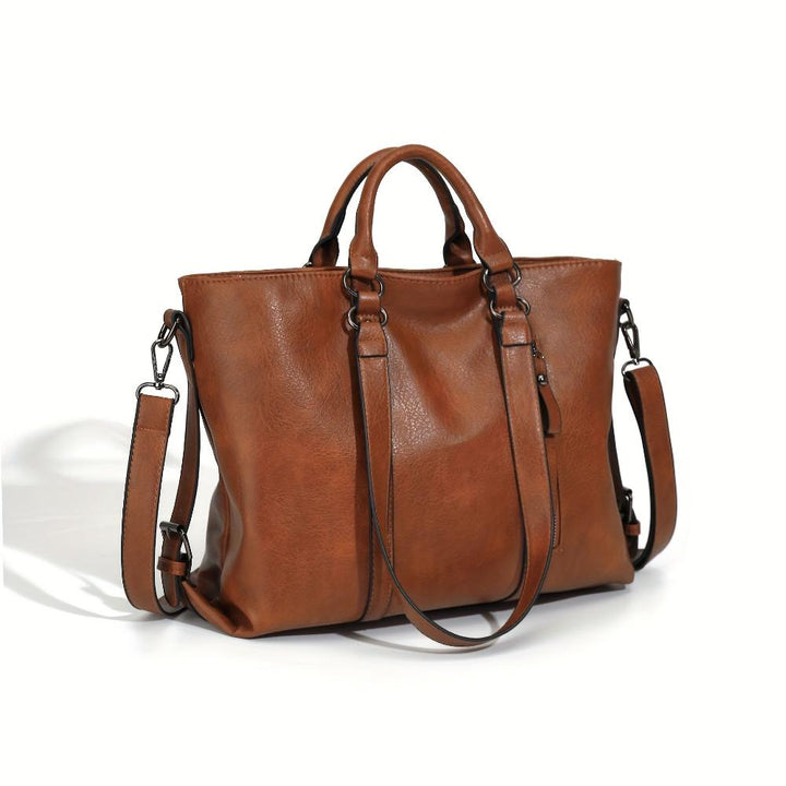Faux Leather Shopper Tote