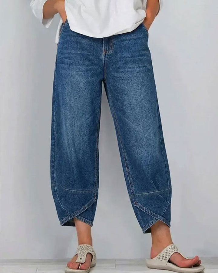 Casual Denim Patchwork Pants
