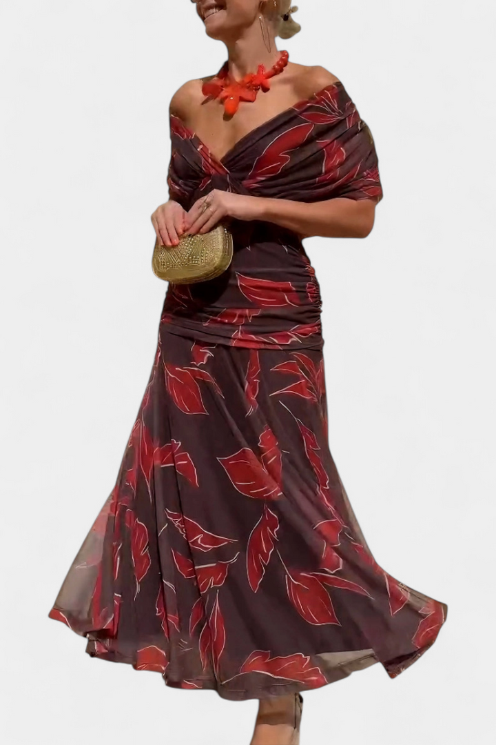Alondra™ Long Floral Dress with V-Neck